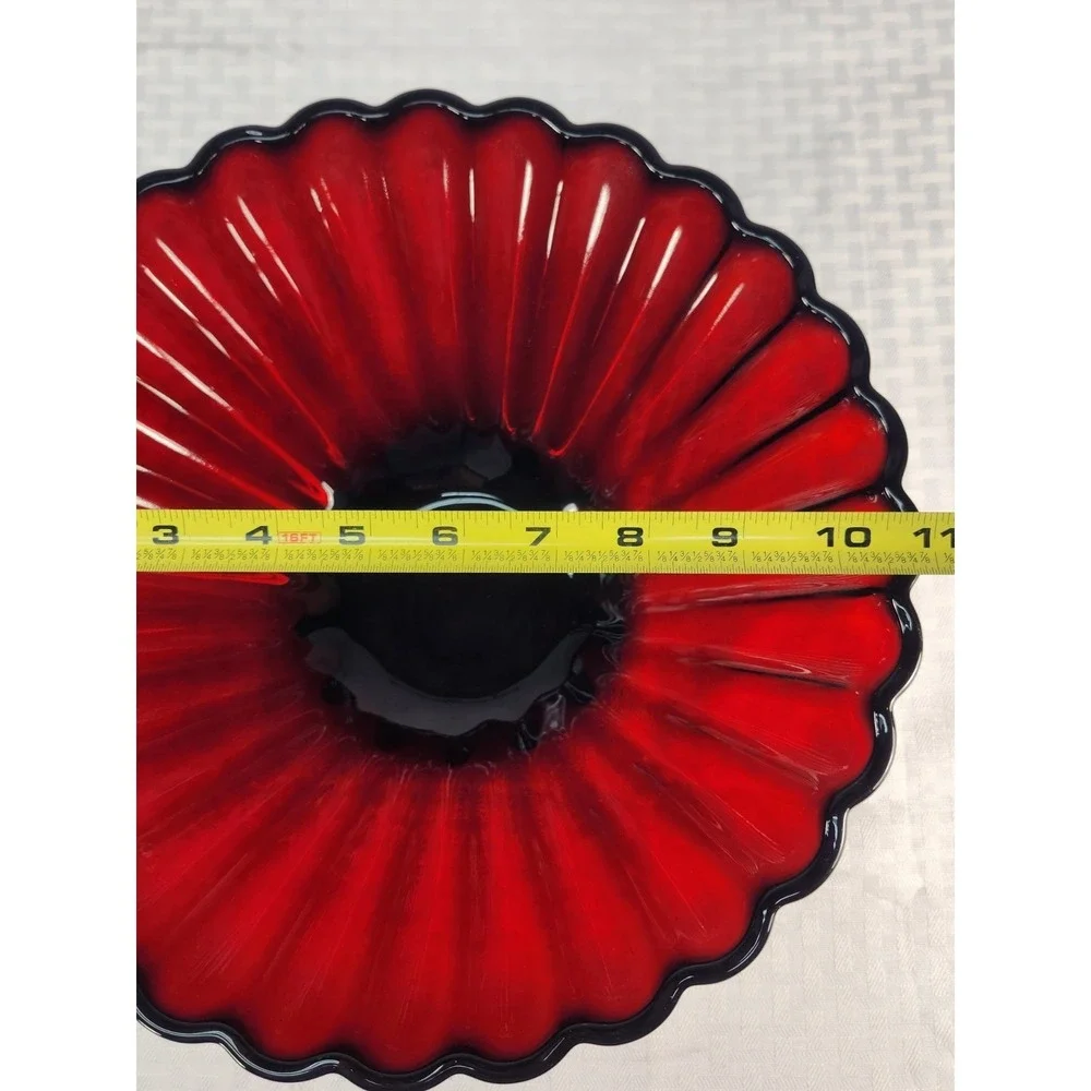 Anchor Hocking Royal Ruby Red Scalloped Serving‎ Bowl Glass 11